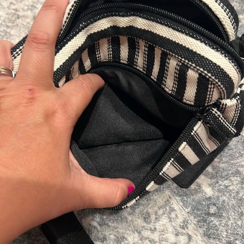 Beis Black and White Striped Crossbody/Belt Bag - Picture 5 of 6